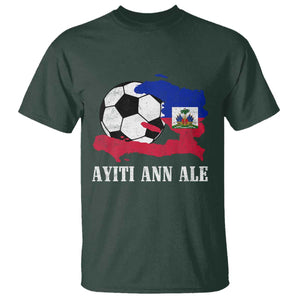 Ayiti Ann Ale Haiti Soccer T Shirt Haitian Football Fan Pride Flag Graphic Caribbean Sports