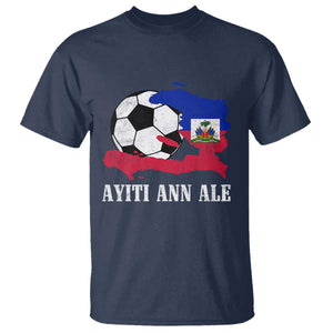 Ayiti Ann Ale Haiti Soccer T Shirt Haitian Football Fan Pride Flag Graphic Caribbean Sports