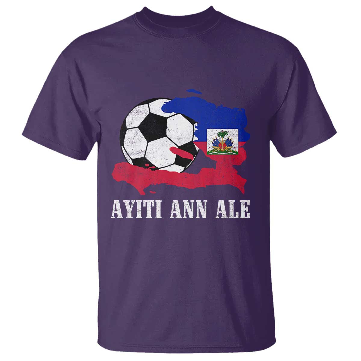 Ayiti Ann Ale Haiti Soccer T Shirt Haitian Football Fan Pride Flag Graphic Caribbean Sports