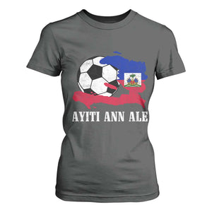 Ayiti Ann Ale Haiti Soccer T Shirt For Women Haitian Football Fan Pride Flag Graphic Caribbean Sports