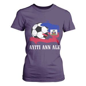 Ayiti Ann Ale Haiti Soccer T Shirt For Women Haitian Football Fan Pride Flag Graphic Caribbean Sports