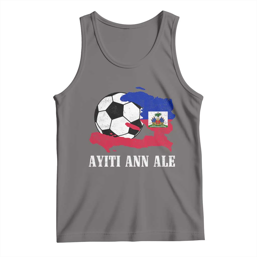 Ayiti Ann Ale Haiti Soccer Tank Top Haitian Football Fan Pride Flag Graphic Caribbean Sports