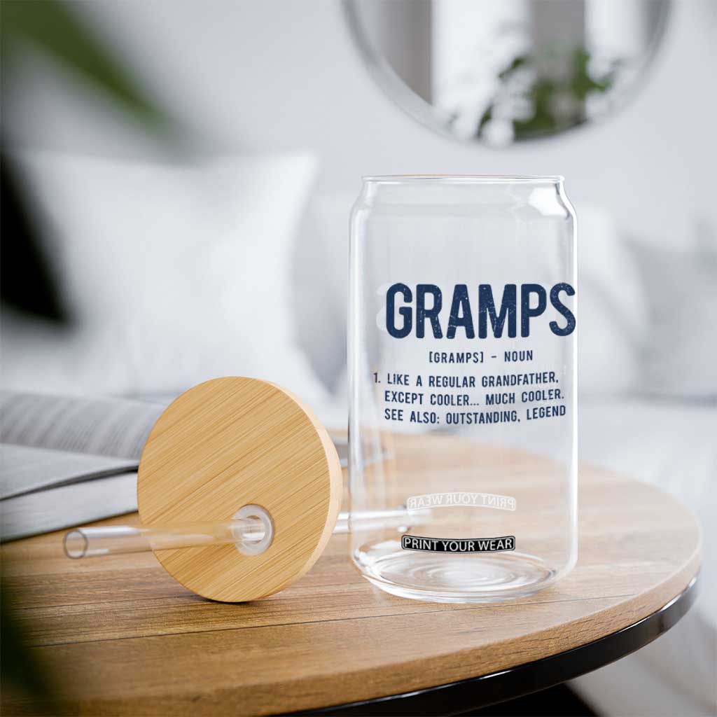 Grandpa Gift For Gramps Glass Can Fathers Day Birthday Gift Idea