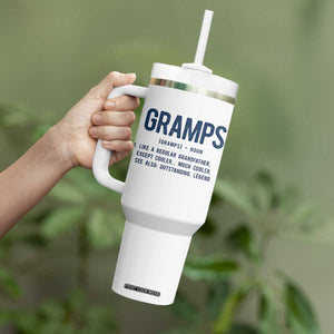 Grandpa Gift For Gramps Tumbler With Handle Fathers Day Birthday Gift Idea