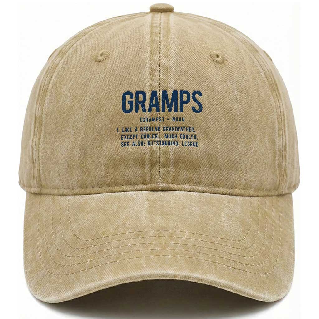 Grandpa Gift For Gramps Washed Cotton Baseball Cap Fathers Day Birthday Gift Idea