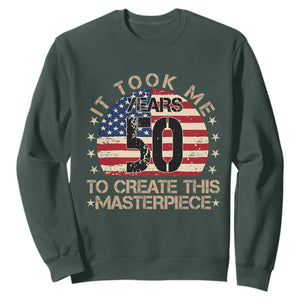 50th Birthday Sweatshirt It Took Me 50 Years To Create This Masterpiece Vintage American Flag