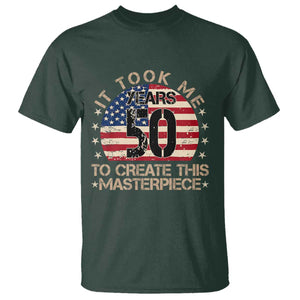 50th Birthday T Shirt It Took Me 50 Years To Create This Masterpiece Vintage American Flag