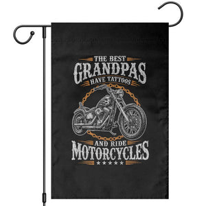Biker Grandpa Best Grandpas Have Tattoos and Ride Motorcycles Garden Flag
