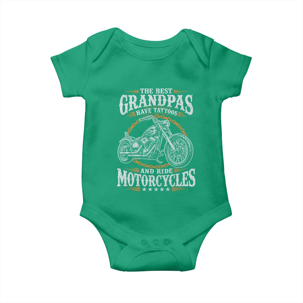 Biker Grandpa Best Grandpas Have Tattoos and Ride Motorcycles Baby Onesie