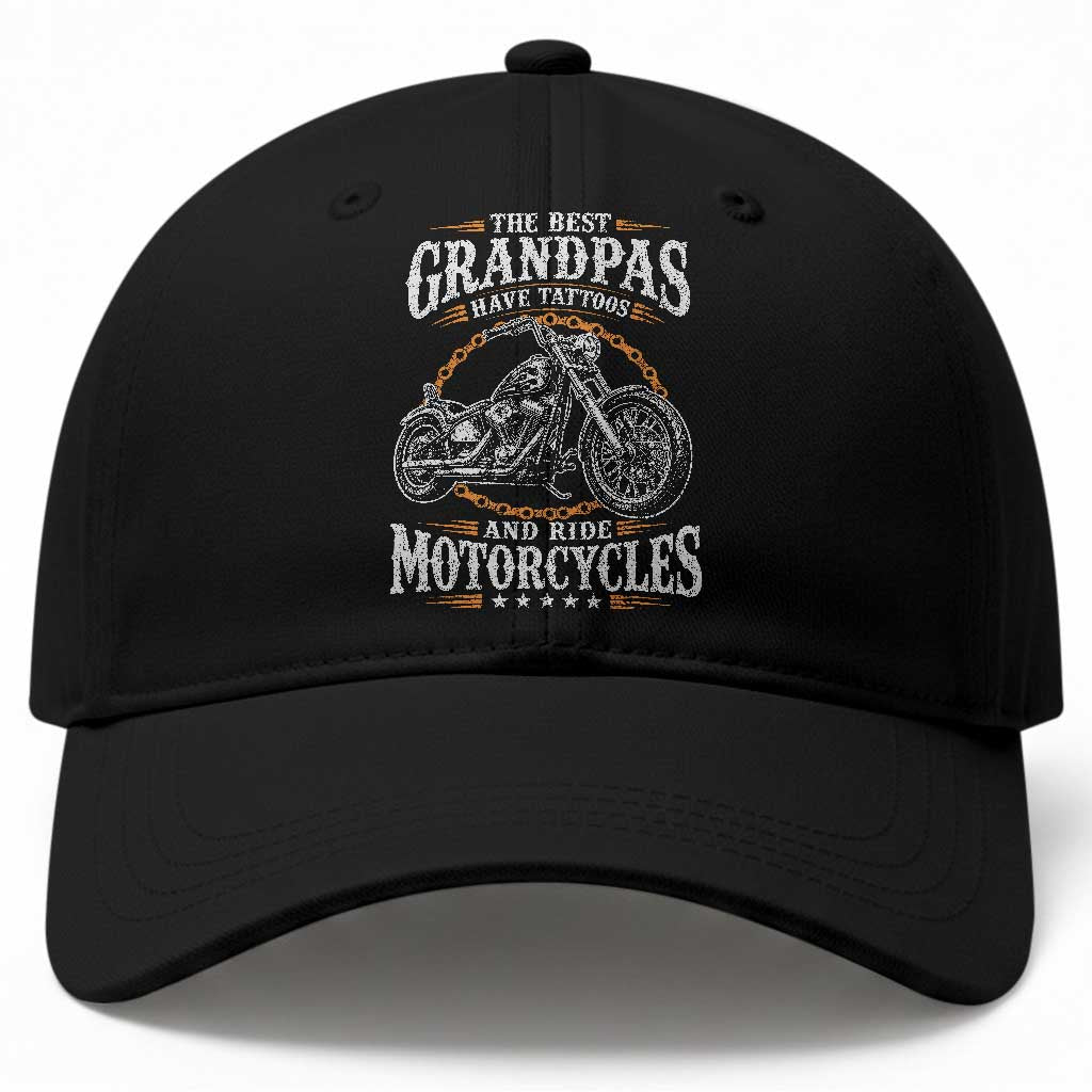 Biker Grandpa Best Grandpas Have Tattoos and Ride Motorcycles Baseball Cap