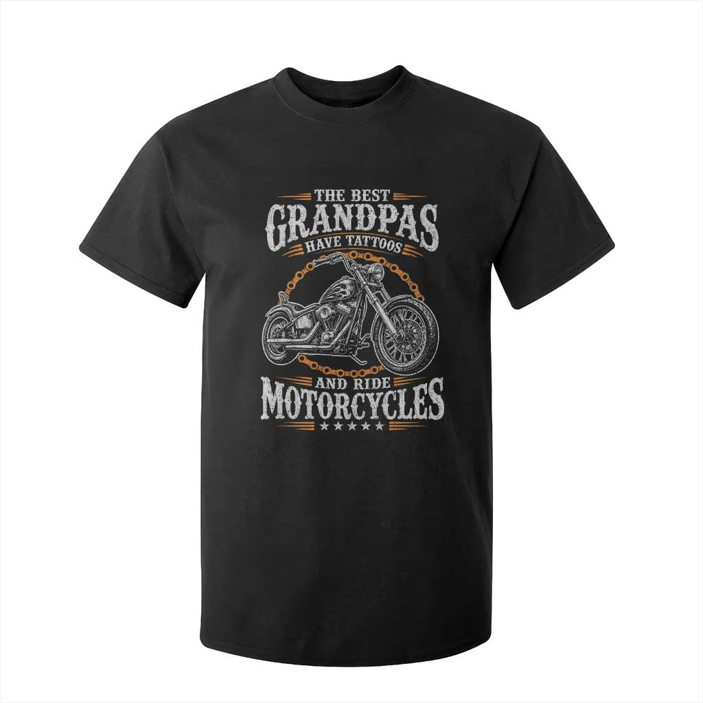 Biker Grandpa Best Grandpas Have Tattoos and Ride Motorcycles T Shirt For Kid TS10 Black Print Your Wear