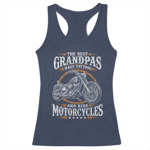 Biker Grandpa Best Grandpas Have Tattoos and Ride Motorcycles Racerback Tank Top
