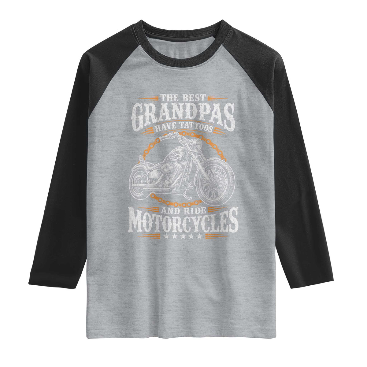 Biker Grandpa Best Grandpas Have Tattoos and Ride Motorcycles Raglan Shirt
