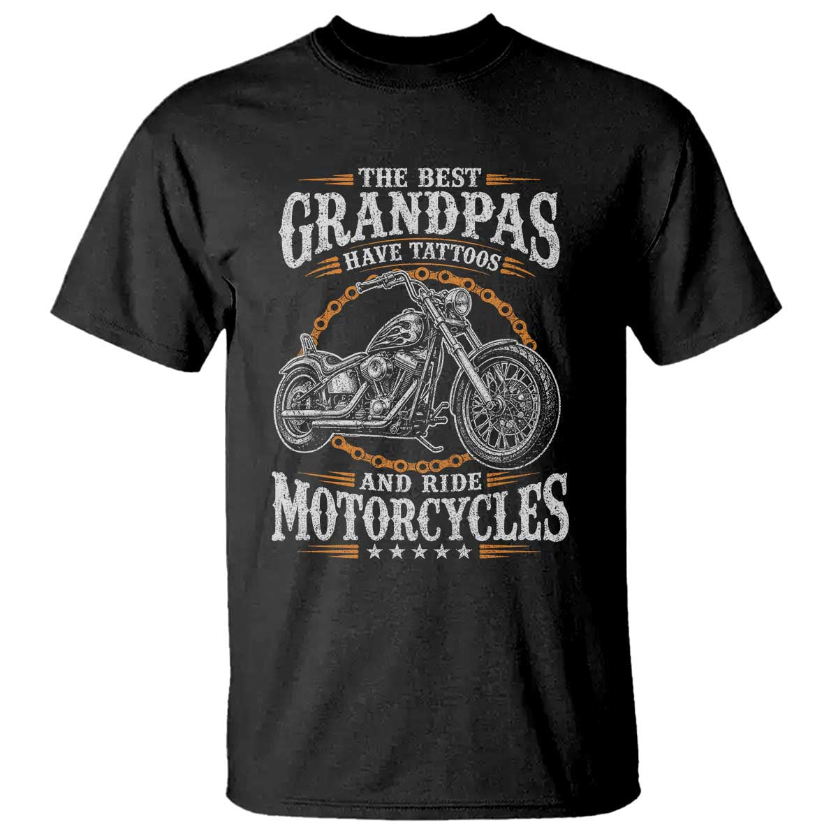 Biker Grandpa Best Grandpas Have Tattoos and Ride Motorcycles T Shirt TS10 Black Print Your Wear