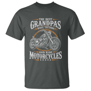 Biker Grandpa Best Grandpas Have Tattoos and Ride Motorcycles T Shirt