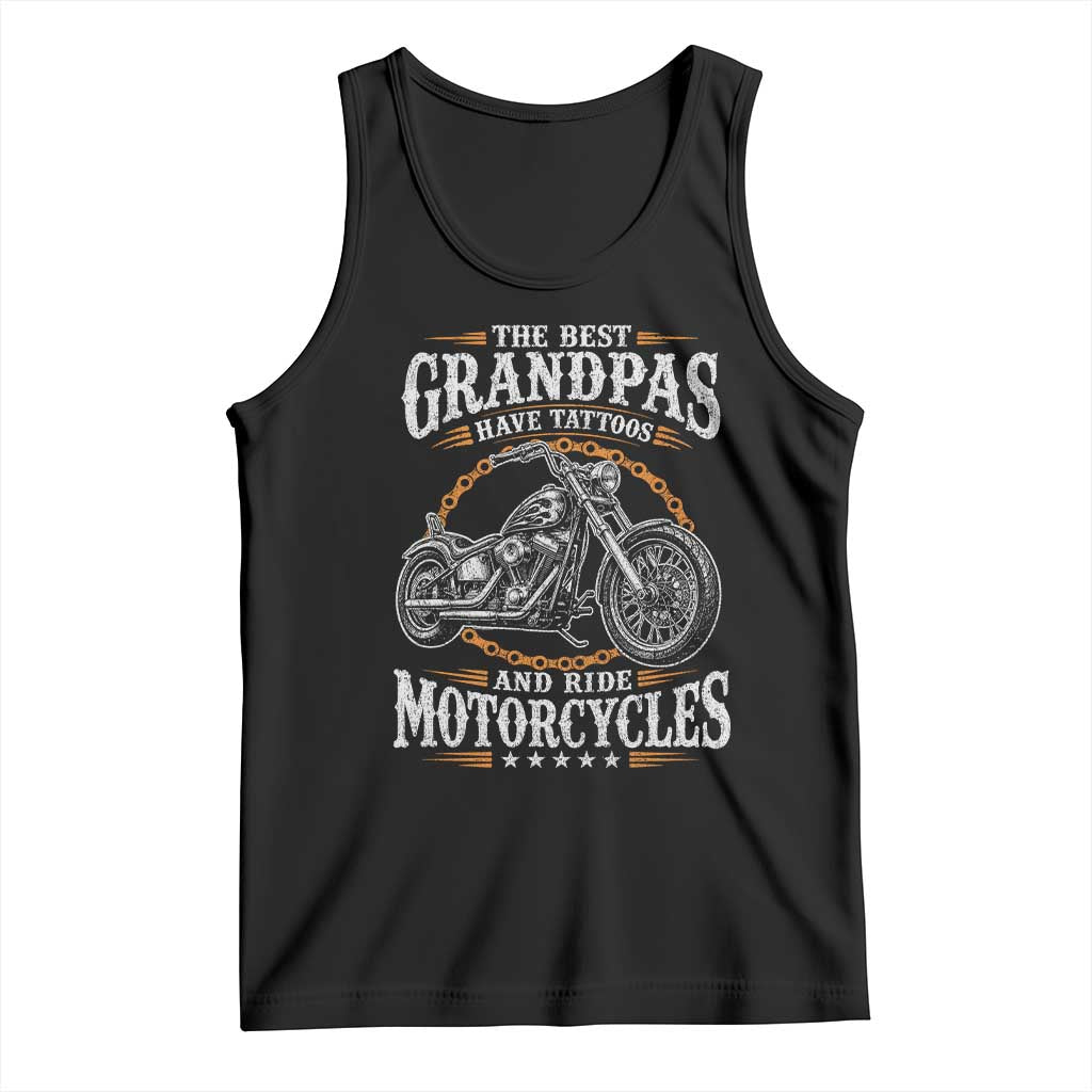 Biker Grandpa Best Grandpas Have Tattoos and Ride Motorcycles Tank Top TS10 Black Print Your Wear