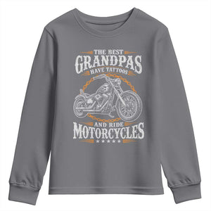 Biker Grandpa Best Grandpas Have Tattoos and Ride Motorcycles Youth Sweatshirt