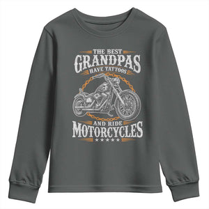 Biker Grandpa Best Grandpas Have Tattoos and Ride Motorcycles Youth Sweatshirt