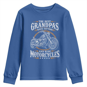 Biker Grandpa Best Grandpas Have Tattoos and Ride Motorcycles Youth Sweatshirt