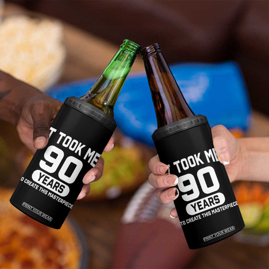 90th Birthday 4 in 1 Can Cooler Tumbler To Create This Masterpiece 90 Year Old Gift TS10 Print Your Wear
