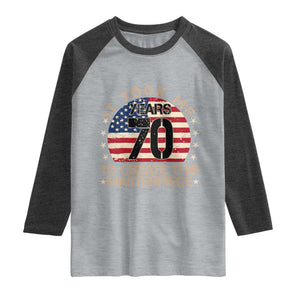70th Birthday Raglan Shirt It Took Me 70 Years To Create This Masterpiece Vintage American Flag