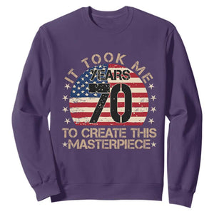 70th Birthday Sweatshirt It Took Me 70 Years To Create This Masterpiece Vintage American Flag
