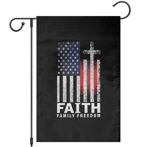 Faith Family Freedom Garden Flag Charlie Kirk Patriotic Christian Vintage USA Flag TS10 Black Print Your Wear
