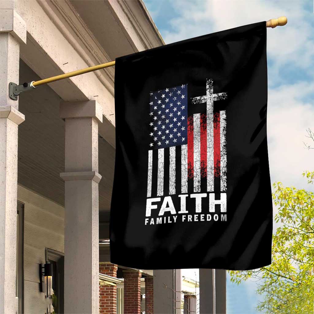 Faith Family Freedom Garden Flag Charlie Kirk Patriotic Christian Vintage USA Flag TS10 Print Your Wear