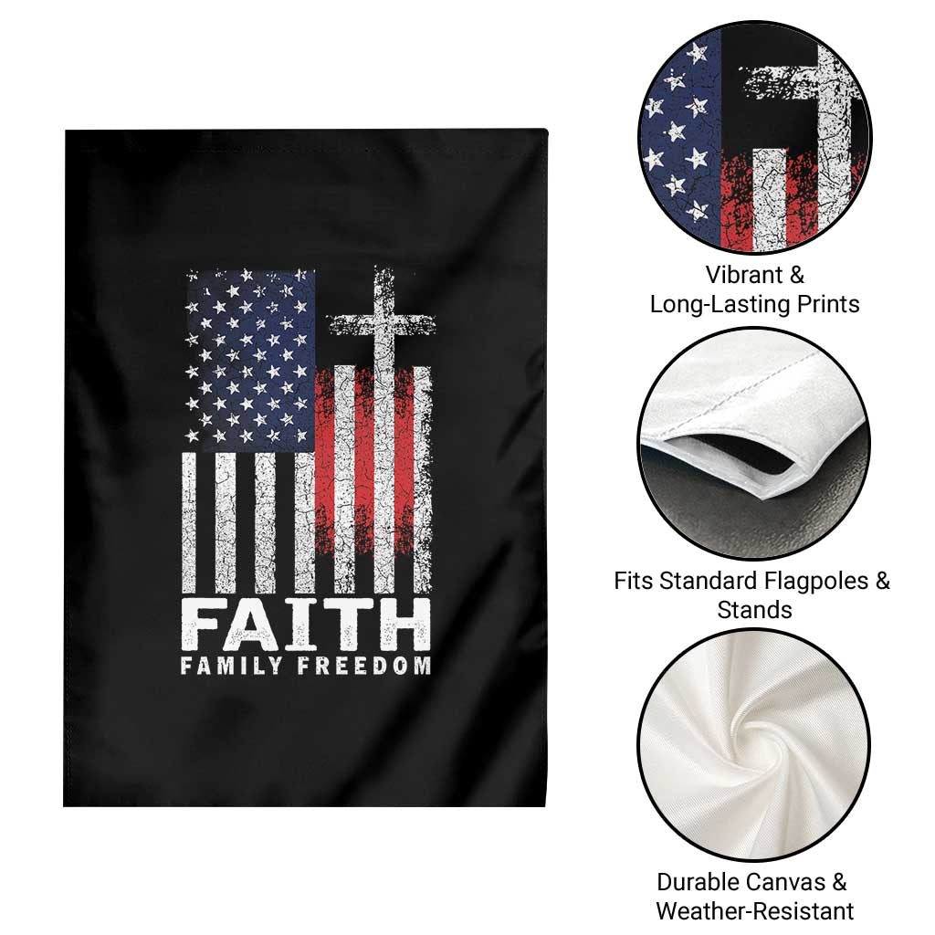 Faith Family Freedom Garden Flag Charlie Kirk Patriotic Christian Vintage USA Flag TS10 Print Your Wear