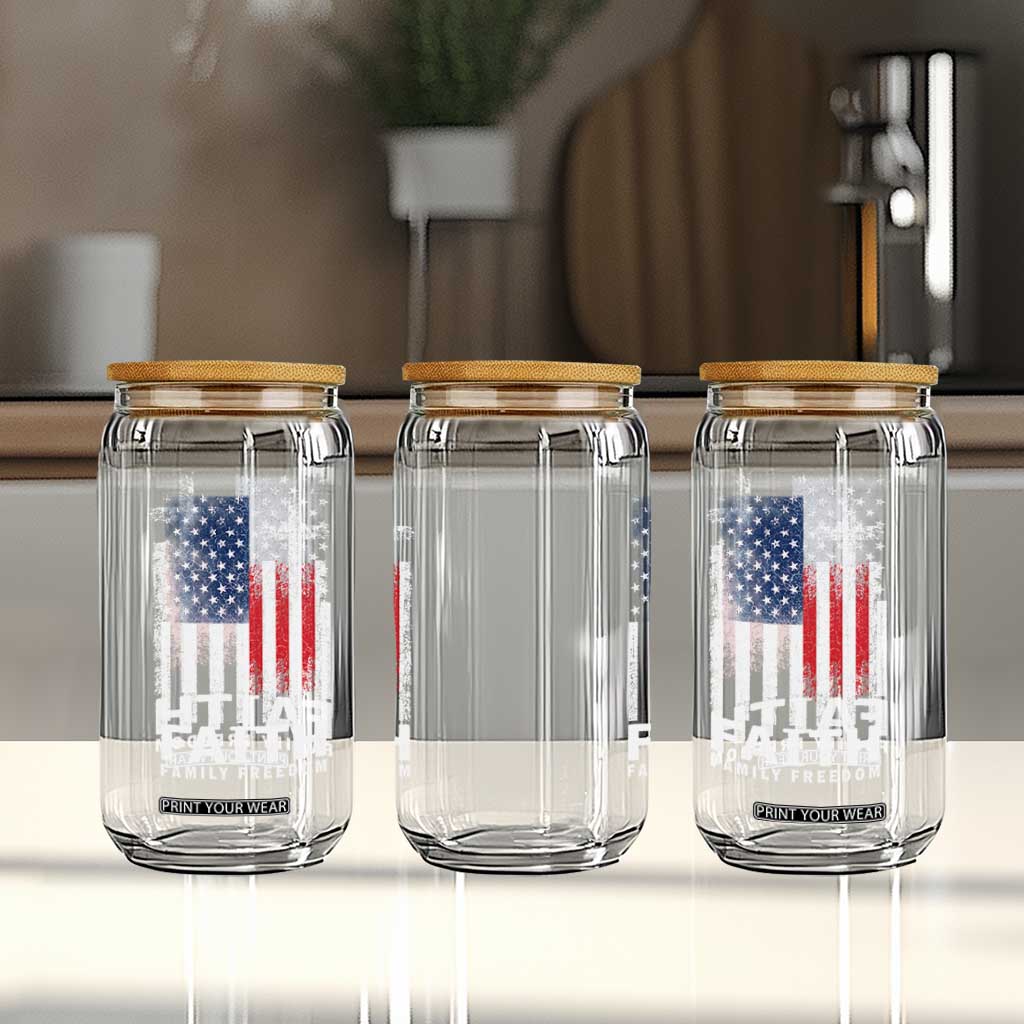 Faith Family Freedom Glass Can Charlie Kirk Patriotic Christian Vintage USA Flag TS10 Print Your Wear
