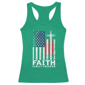 Faith Family Freedom Racerback Tank Top Charlie Kirk Patriotic Christian Vintage USA Flag TS10 Irish Green Print Your Wear