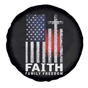 Faith Family Freedom Spare Tire Cover Charlie Kirk Patriotic Christian Vintage USA Flag TS10 Print Your Wear