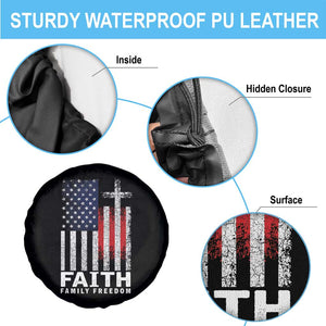 Faith Family Freedom Spare Tire Cover Charlie Kirk Patriotic Christian Vintage USA Flag TS10 Print Your Wear