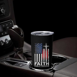 Faith Family Freedom Tumbler Cup Charlie Kirk Patriotic Christian Vintage USA Flag TS10 Print Your Wear