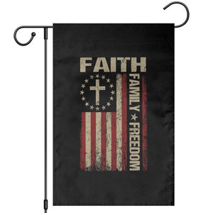 Faith Family Freedom Garden Flag Patriotic Christian Vintage USA Flag TS10 Black Print Your Wear