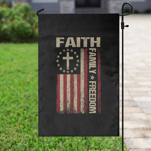 Faith Family Freedom Garden Flag Patriotic Christian Vintage USA Flag TS10 Print Your Wear