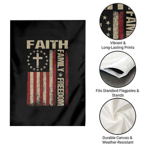 Faith Family Freedom Garden Flag Patriotic Christian Vintage USA Flag TS10 Print Your Wear