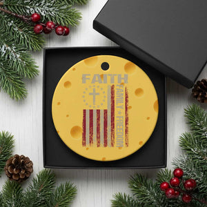 Faith Family Freedom Ceramic Ornament Patriotic Christian Vintage USA Flag TS10 1pc Yellow Cheese Print Your Wear