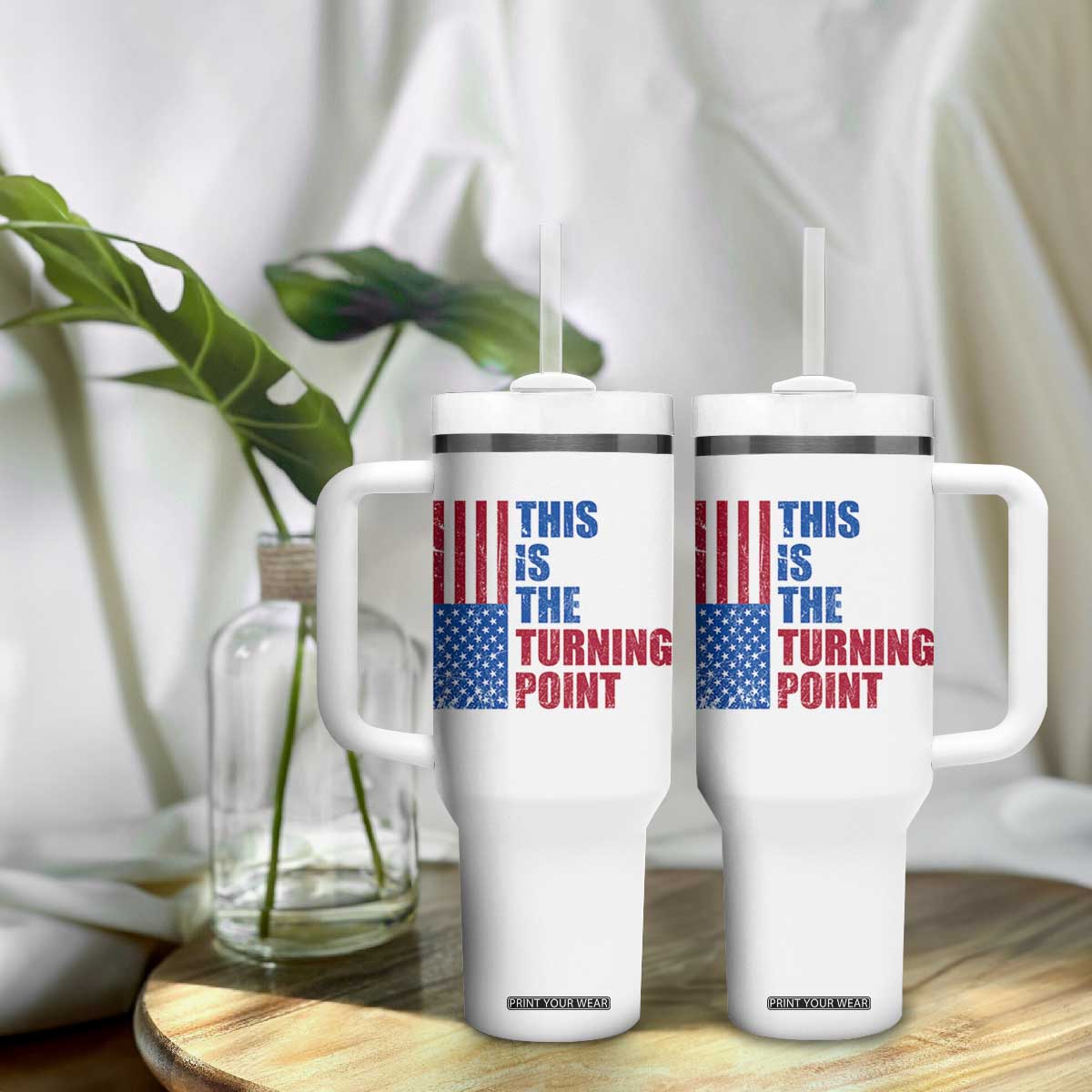 This is The Turning Point Tumbler With Handle USA Flag Patriotic Freedom Conservative TS10 Print Your Wear