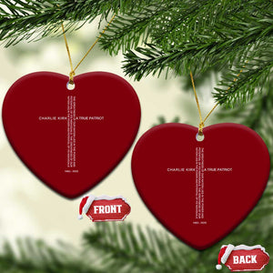 Charlie Kirk Ceramic Ornament A True Patriot Patriotic Christian Cross TS10 Print Your Wear