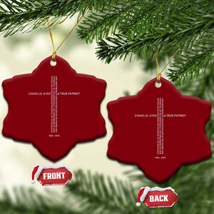 Charlie Kirk Ceramic Ornament A True Patriot Patriotic Christian Cross TS10 Print Your Wear