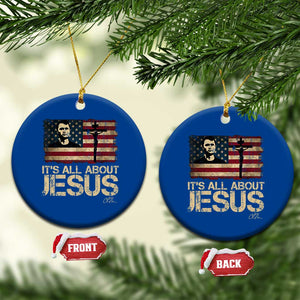 Charlie Kirk Ceramic Ornament Its All About Jesus USA Flag Patriotic Christian TS10 1pc Blue Print Your Wear