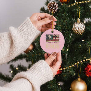 Charlie Kirk Ceramic Ornament Its All About Jesus USA Flag Patriotic Christian TS10 1pc Light Pink Print Your Wear