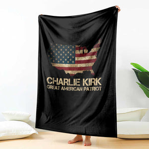 Charlie Kirk Throw Blanket Great American Patriot USA Flag TS10 Print Your Wear