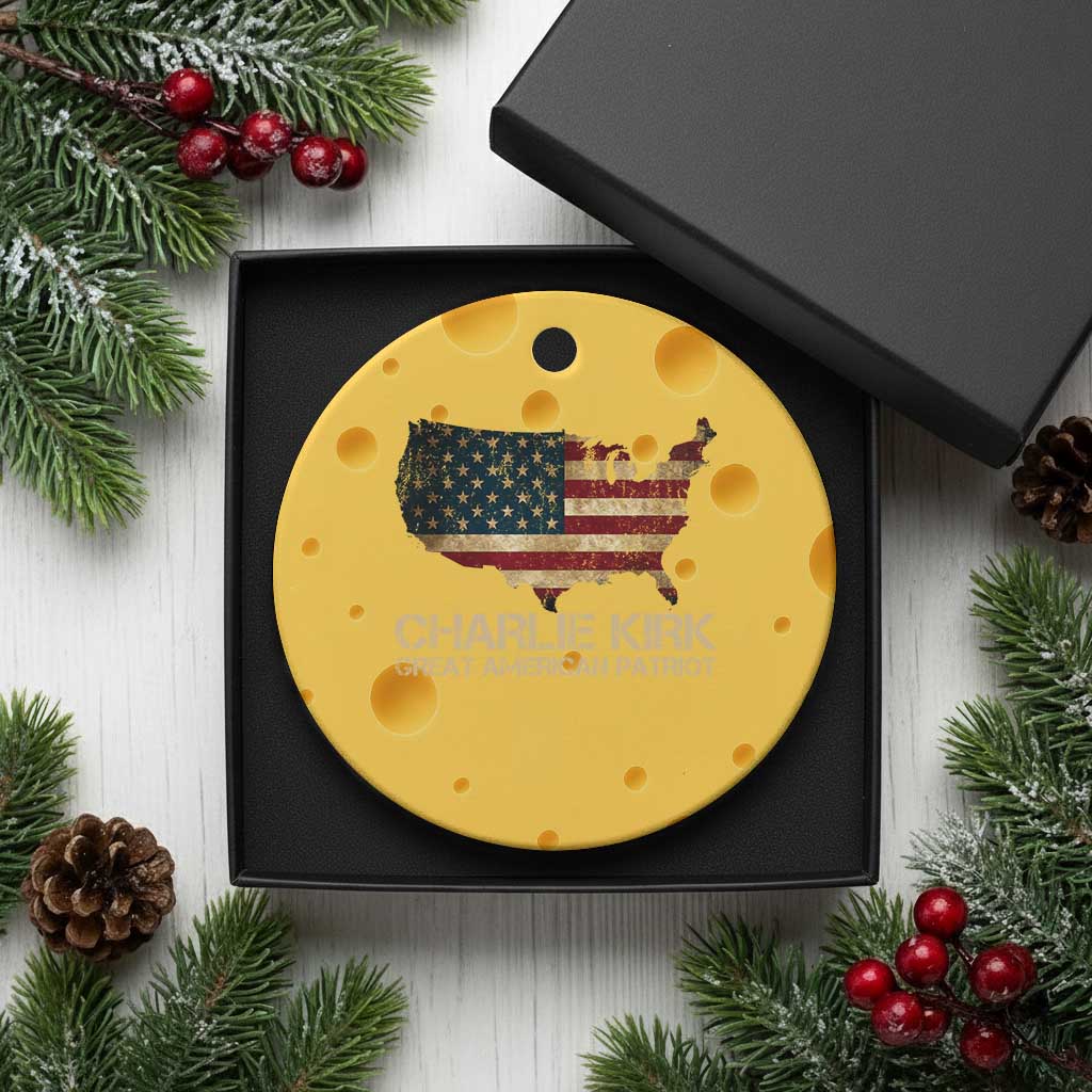 Charlie Kirk Ceramic Ornament Great American Patriot USA Flag TS10 1pc Yellow Cheese Print Your Wear