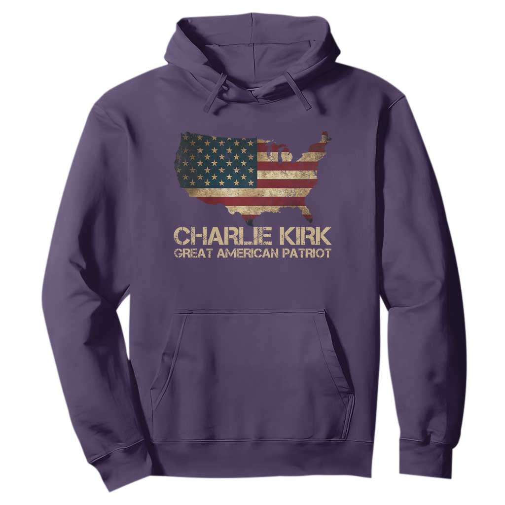 Charlie Kirk Hoodie Great American Patriot USA Flag TS10 Purple Print Your Wear
