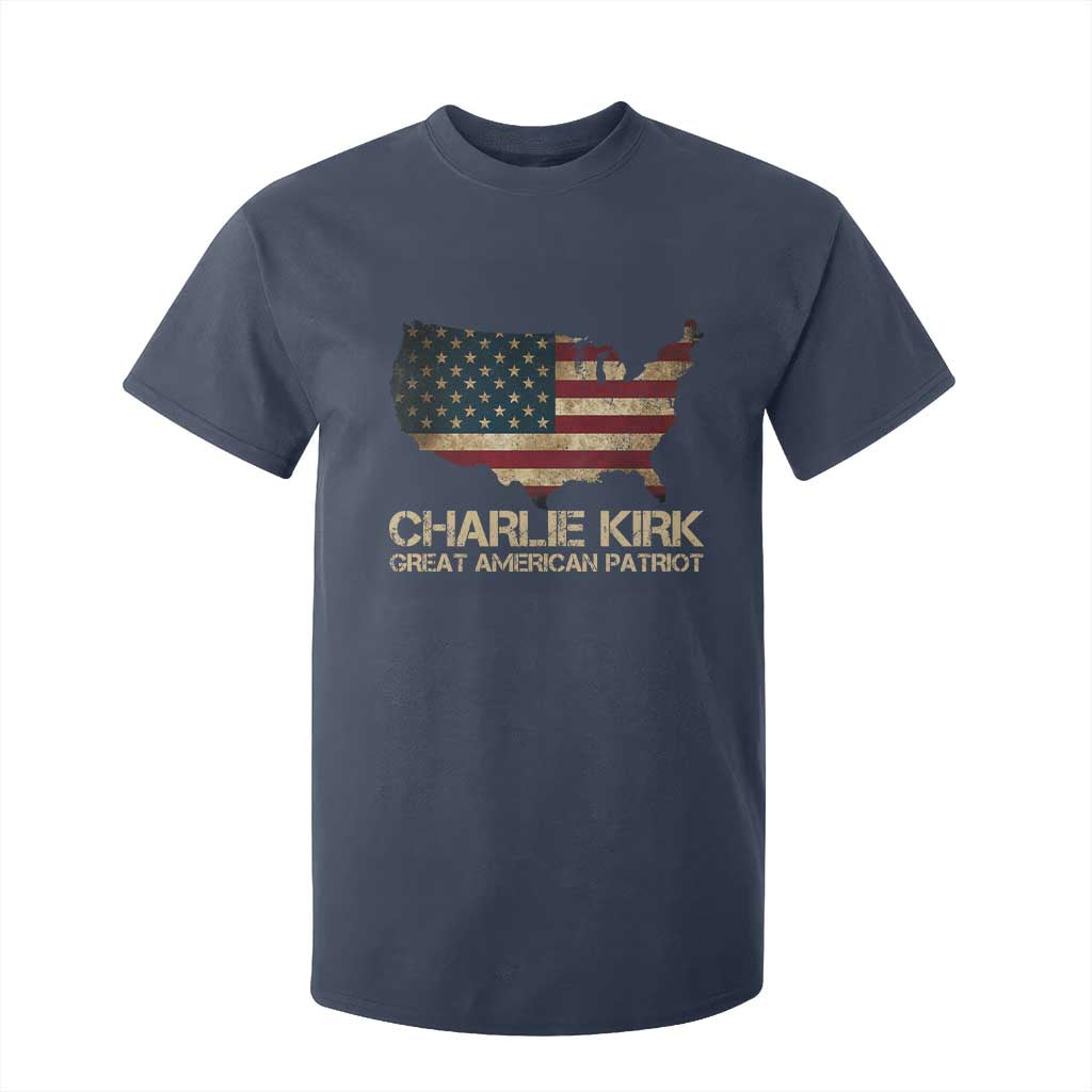 Charlie Kirk T Shirt For Kid Great American Patriot USA Flag TS10 Navy Print Your Wear