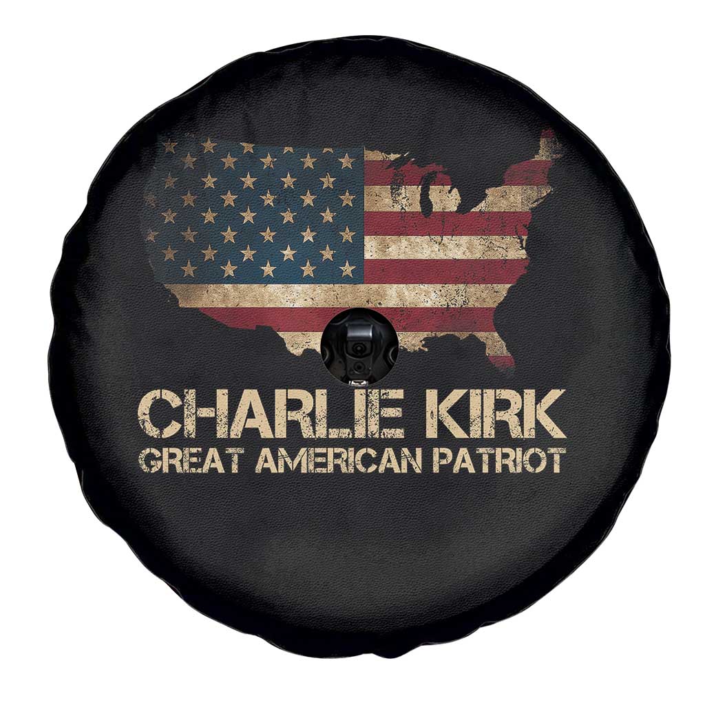 Charlie Kirk Spare Tire Cover Great American Patriot USA Flag TS10 Print Your Wear