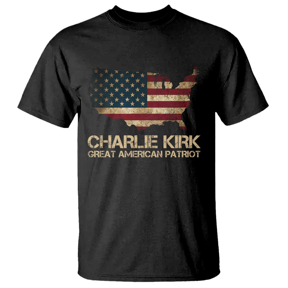 Charlie Kirk T Shirt Great American Patriot USA Flag TS10 Black Print Your Wear