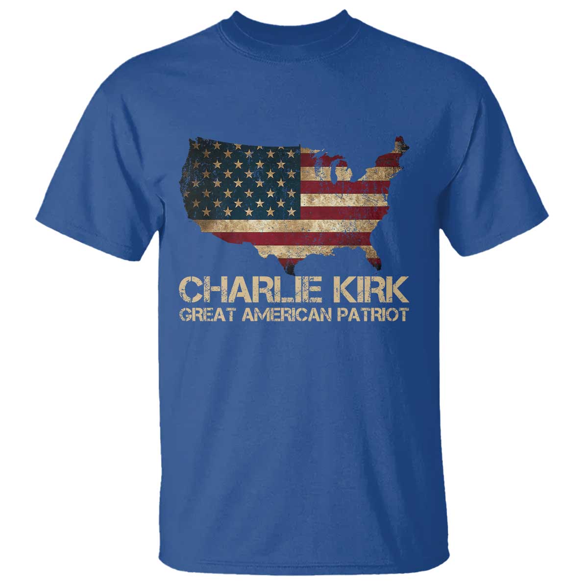 Charlie Kirk T Shirt Great American Patriot USA Flag TS10 Royal Blue Print Your Wear